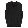 Men/Unisex V-Neck Fine Gauge Acrylic Vest - Black